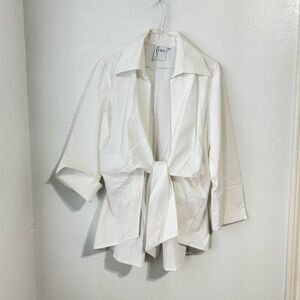 Finley White Women's Blouse with Tie Front